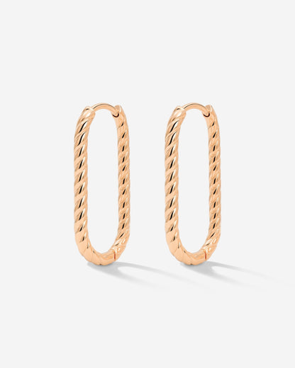 Oval Twisted Hoops Small Roségold