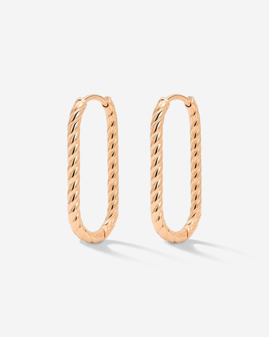 Oval Twisted Hoops Small Roségold
