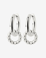 Chunky Twisted Donut Hoop Set Medium Silber