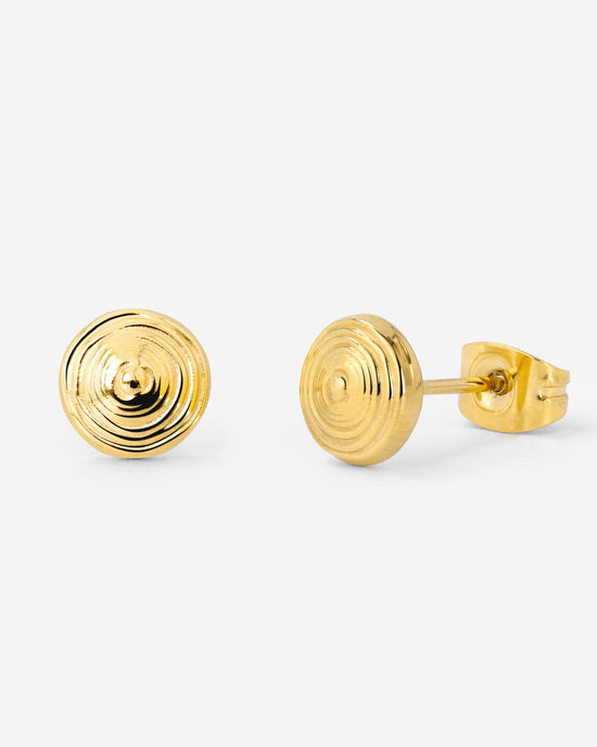 Ocean's Echo Studs Gold