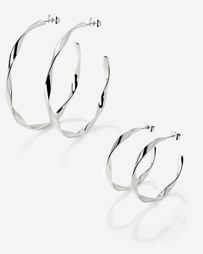 Sahira Hoop Bundle Silber