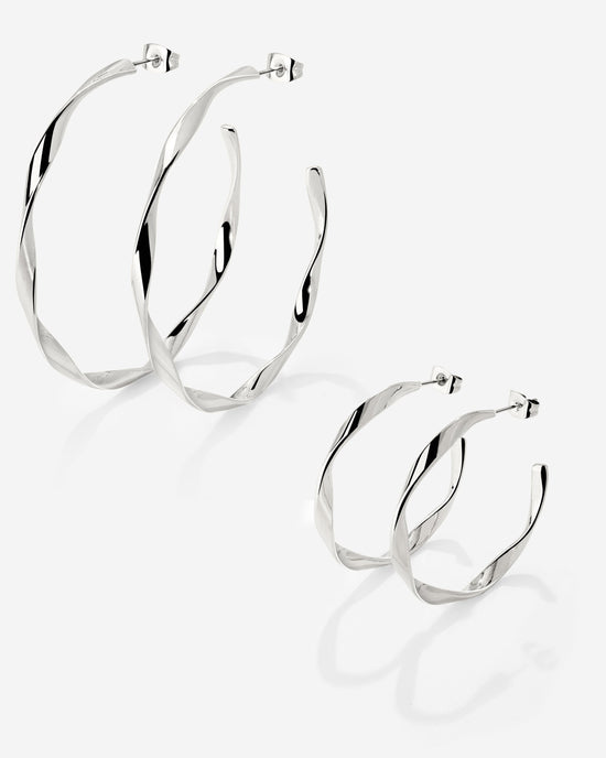 Sahira Hoop Bundle Silber