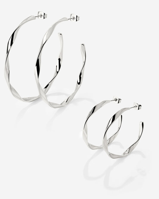 Sahira Hoop Bundle Silber