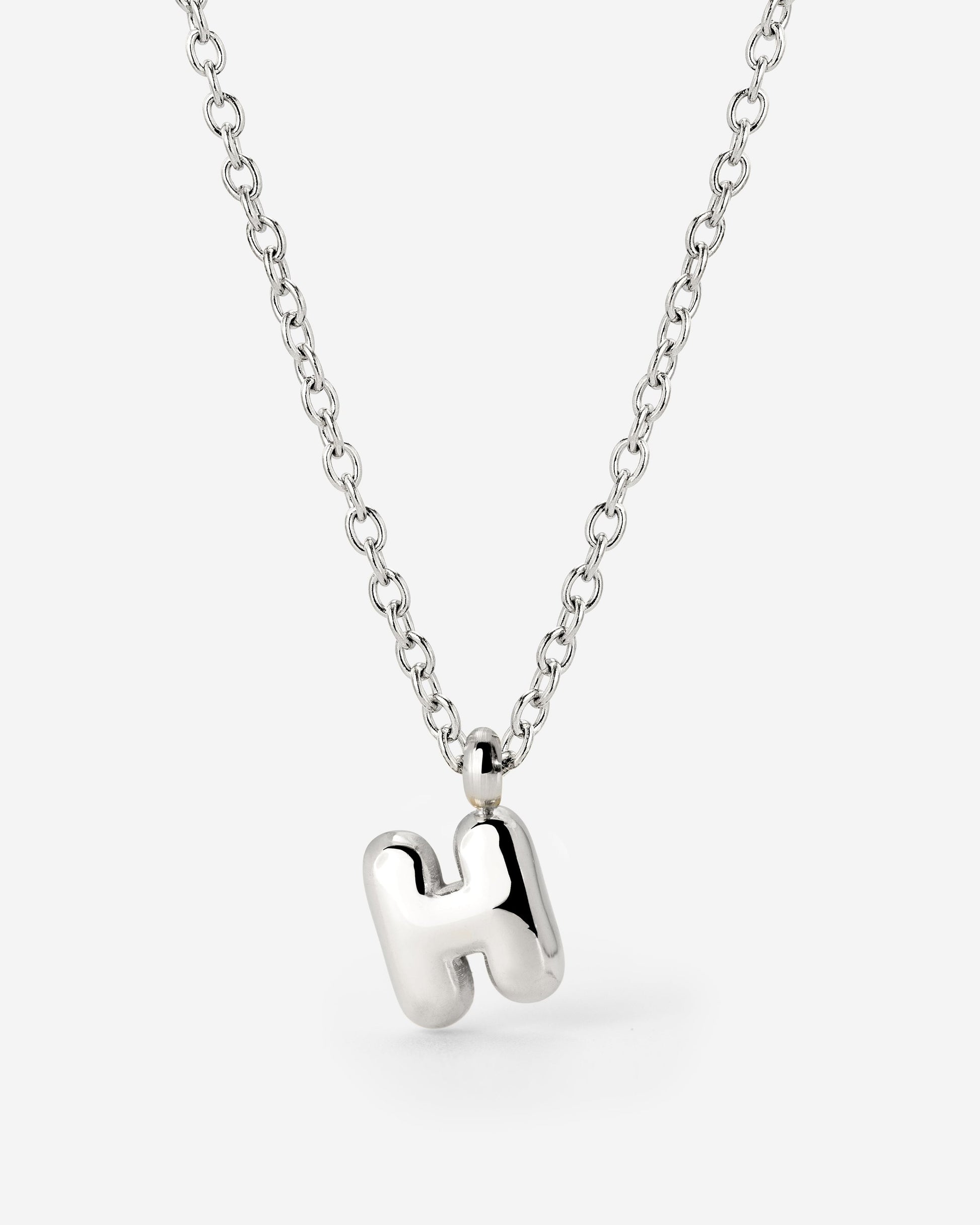 Bubble Letter Necklace Silber