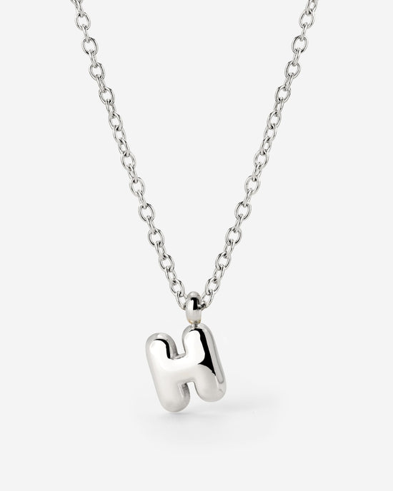 Bubble Letter Necklace Silber