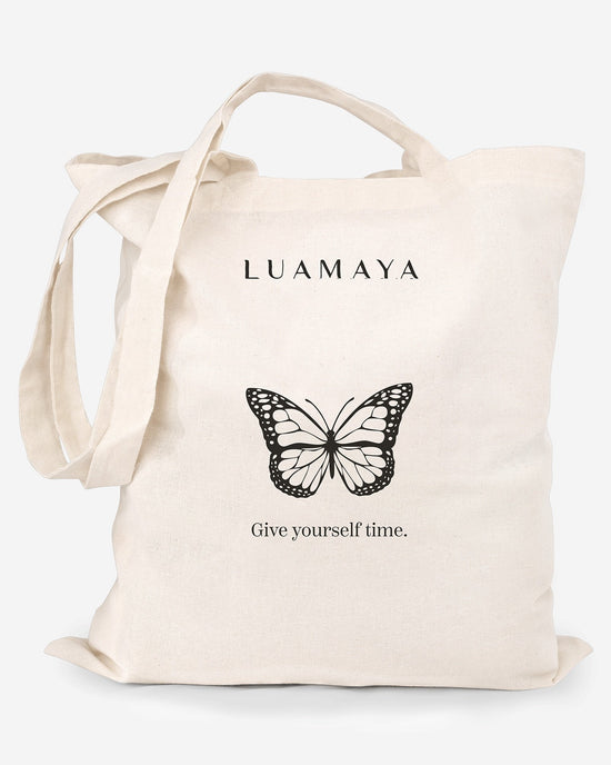 Jutetasche Give yourself time