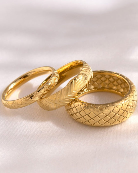 Snake Skin Ring Gold