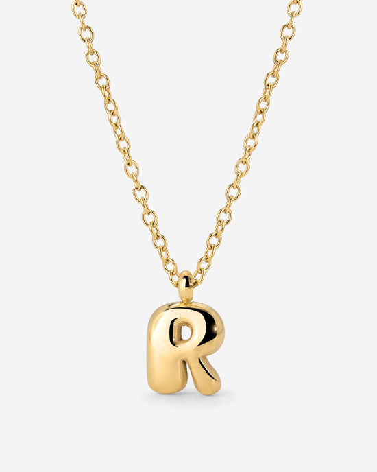 Bubble Letter Necklace Gold