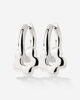 Chunky Bubble Flower Hoop Set Medium Silber