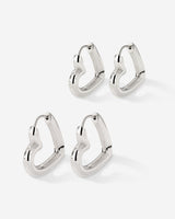 Phat Heart Hoop Bundle Silber