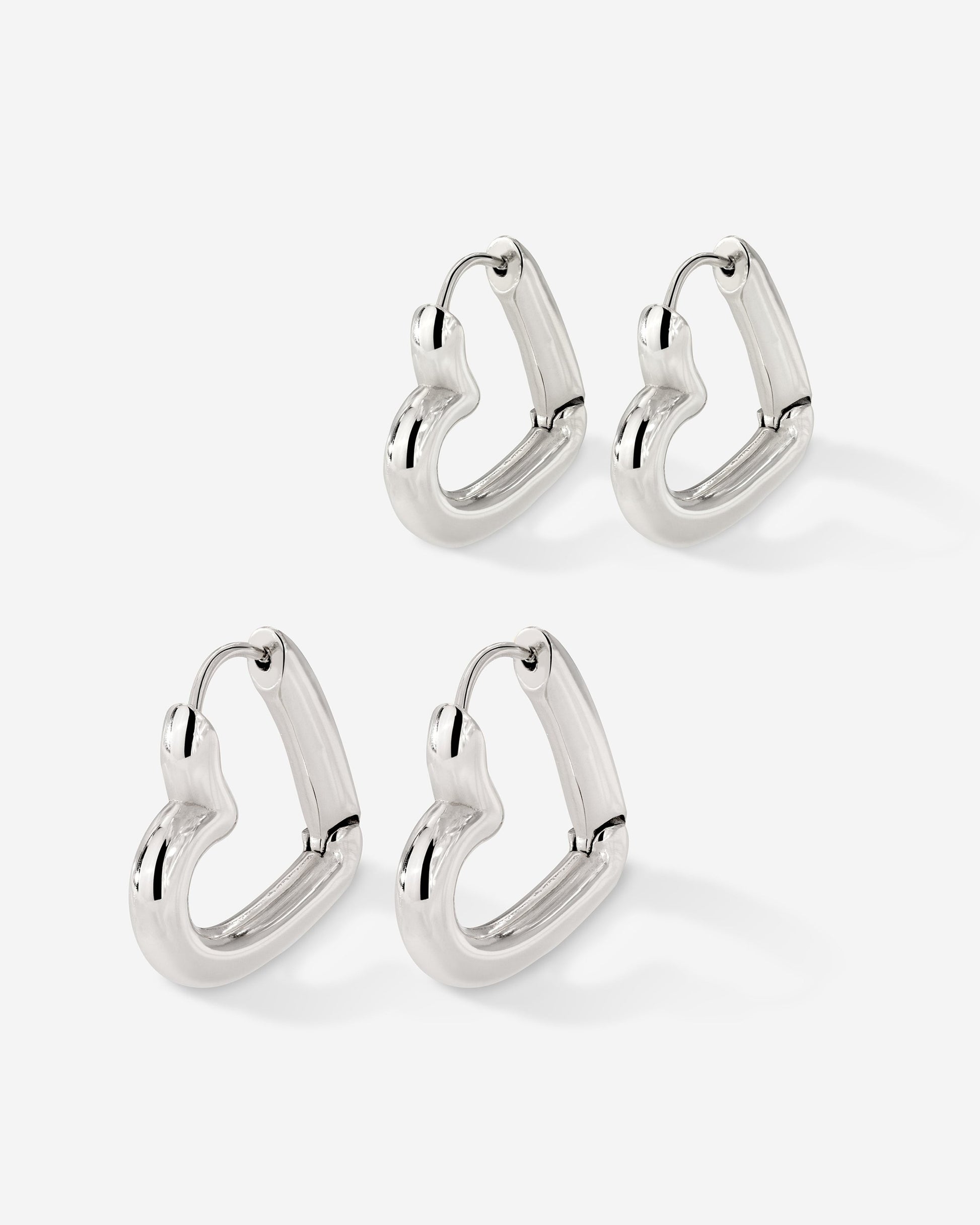 Phat Heart Hoop Bundle Silber