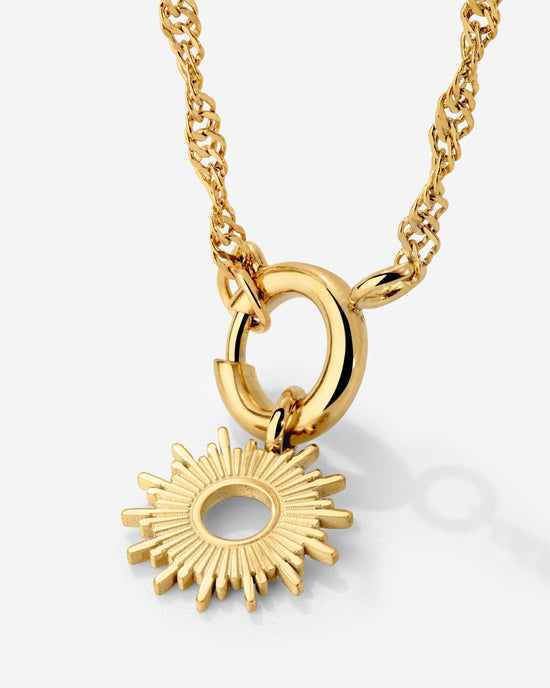 Sun Ray Singapore Chain Necklace Set Gold