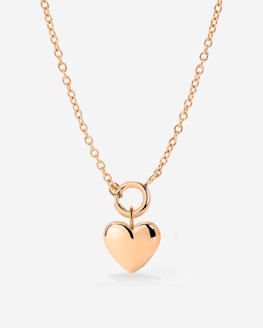 Lovely Heart Classic Chain Necklace Set Roségold