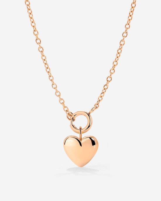 Lovely Heart Classic Chain Necklace Set Roségold