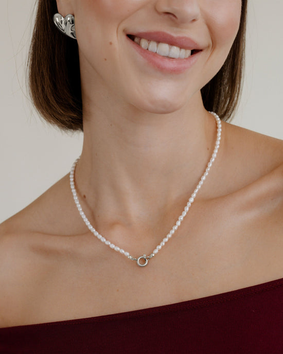Pearly Charm Necklace Silber