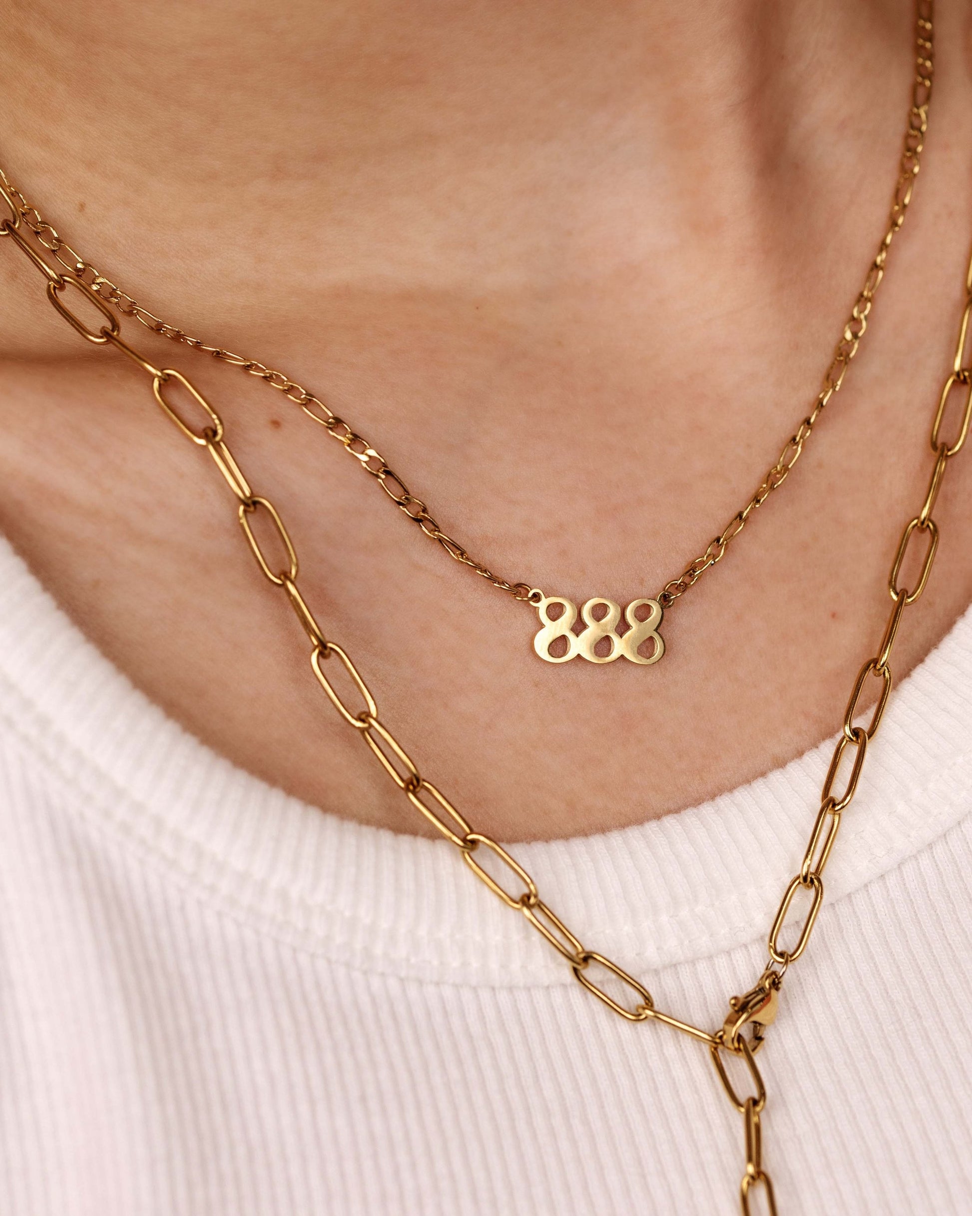 Angel Number Necklace Gold