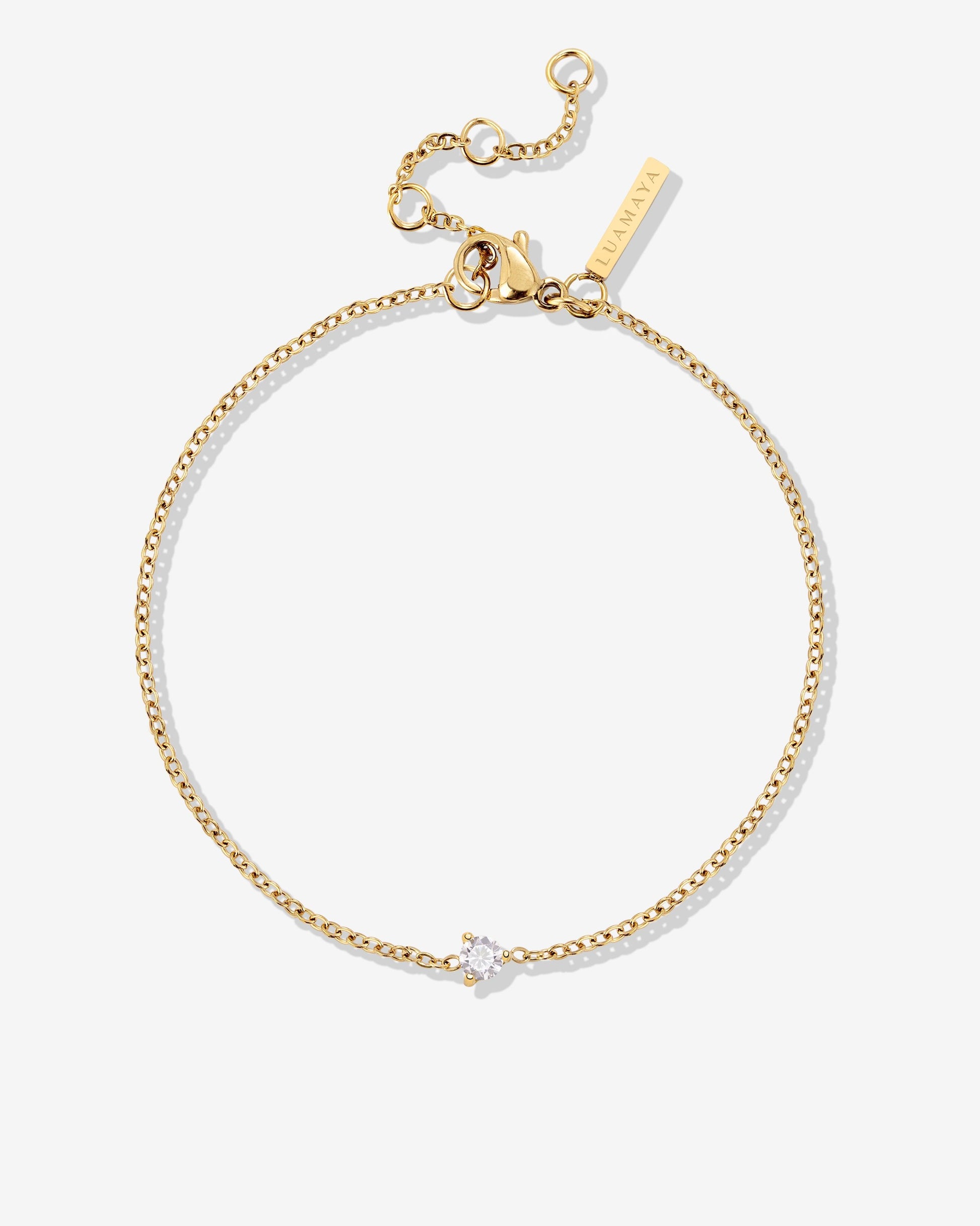 Solitaire Stone Bracelet Gold