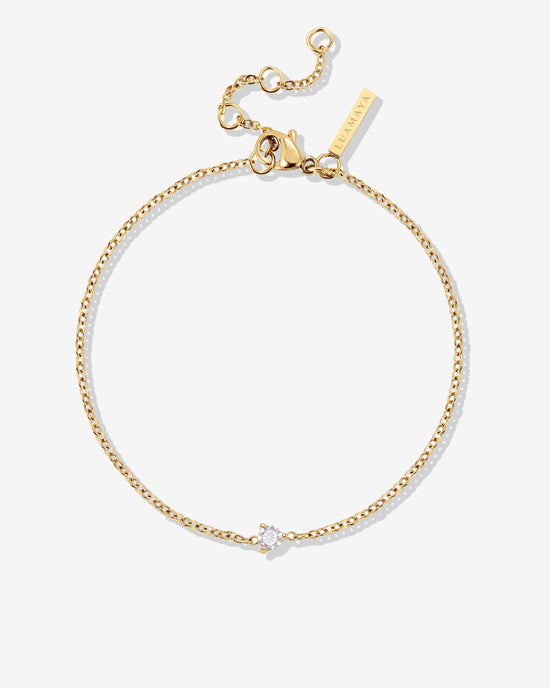 Solitaire Stone Bracelet Gold