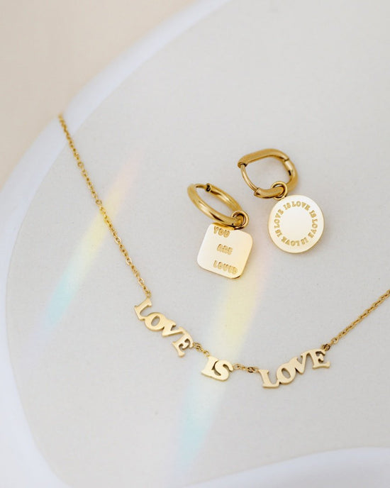 You are loved Hoop Set Small Gold