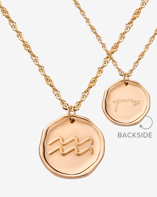 Zodiac Necklace – Aquarius / Wassermann Roségold