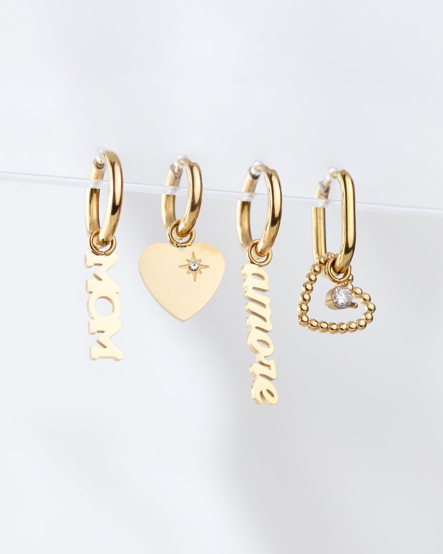 Sparkle Heart Hoop Set Baby Roségold