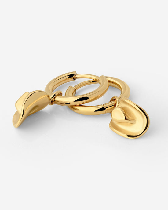 Yeehaw Hoop Set Small Gold