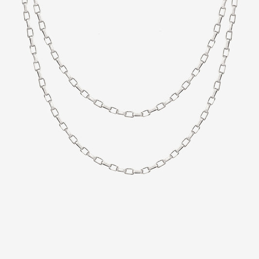 Square Y Box Chain Silber