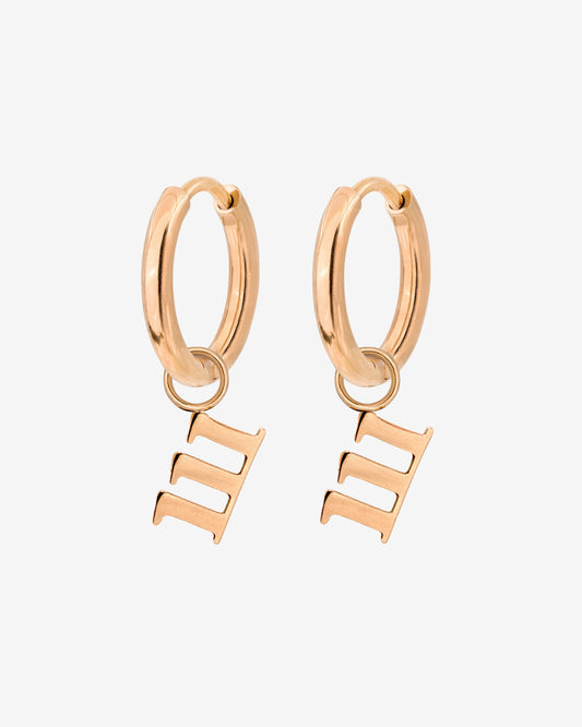 Angel Number 111 Hoop Set Small Roségold
