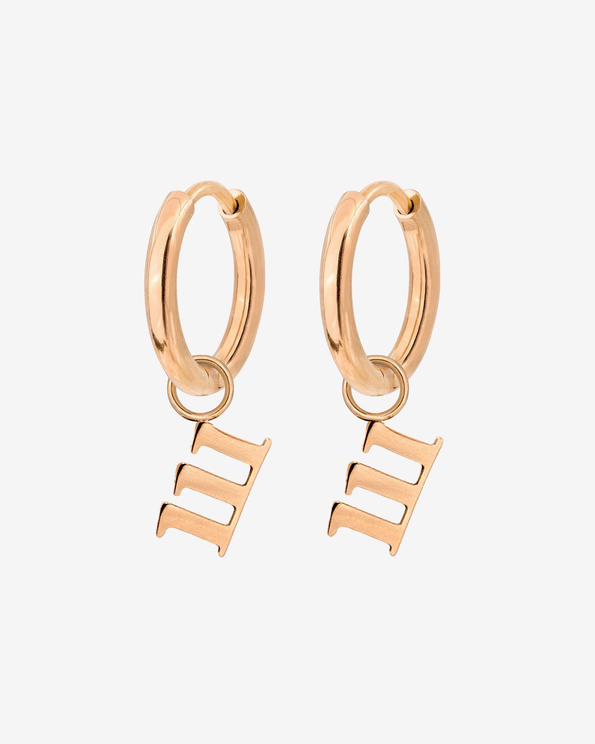 Angel Number 111 Hoop Set Small Rose Gold