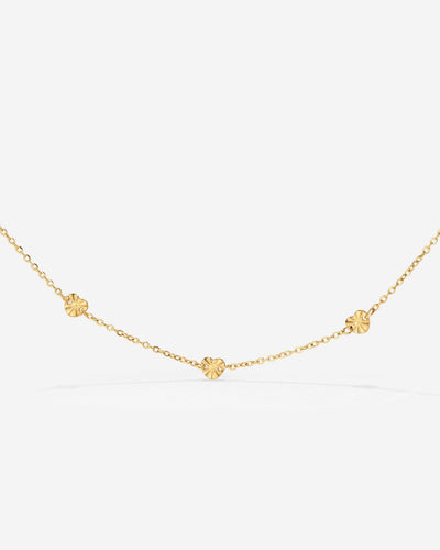 Glass Heart Necklace Gold