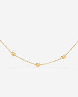 Glass Heart Necklace Gold
