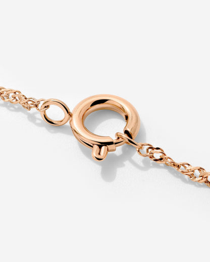 Singapore Chain Charm Necklace Roségold