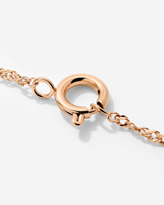 Singapore Chain Charm Necklace Roségold