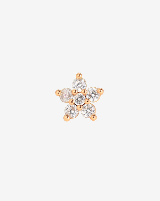 Radiant Flower Piercing Stud Roségold