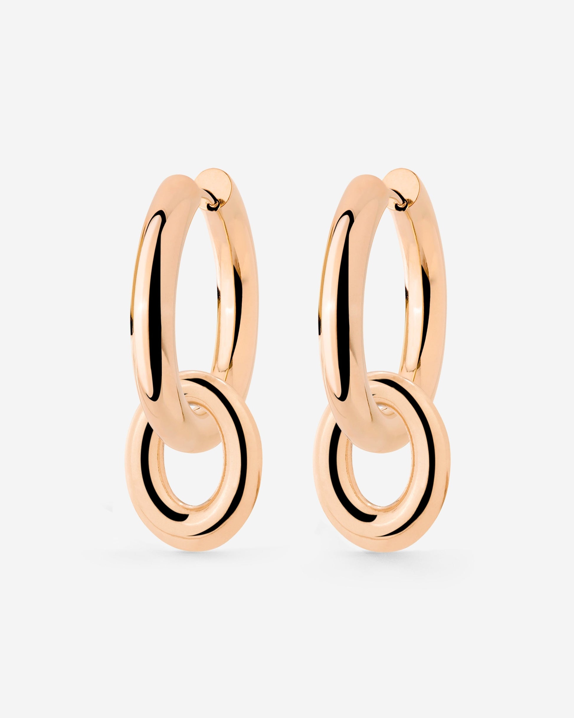 Chunky Oval Donut Hoop Set Medium Roségold