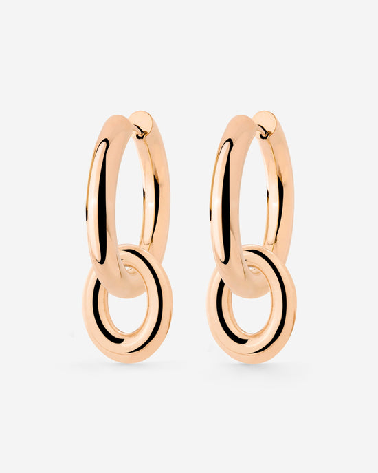 Chunky Oval Donut Hoop Set Medium Roségold