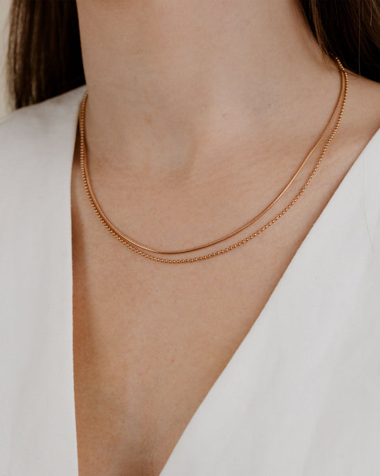 Duo Beads Necklace Roségold