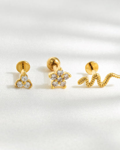 Sparkle Piercing Stud Gold