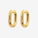 Sparkle Oval Hoops Medium Gold