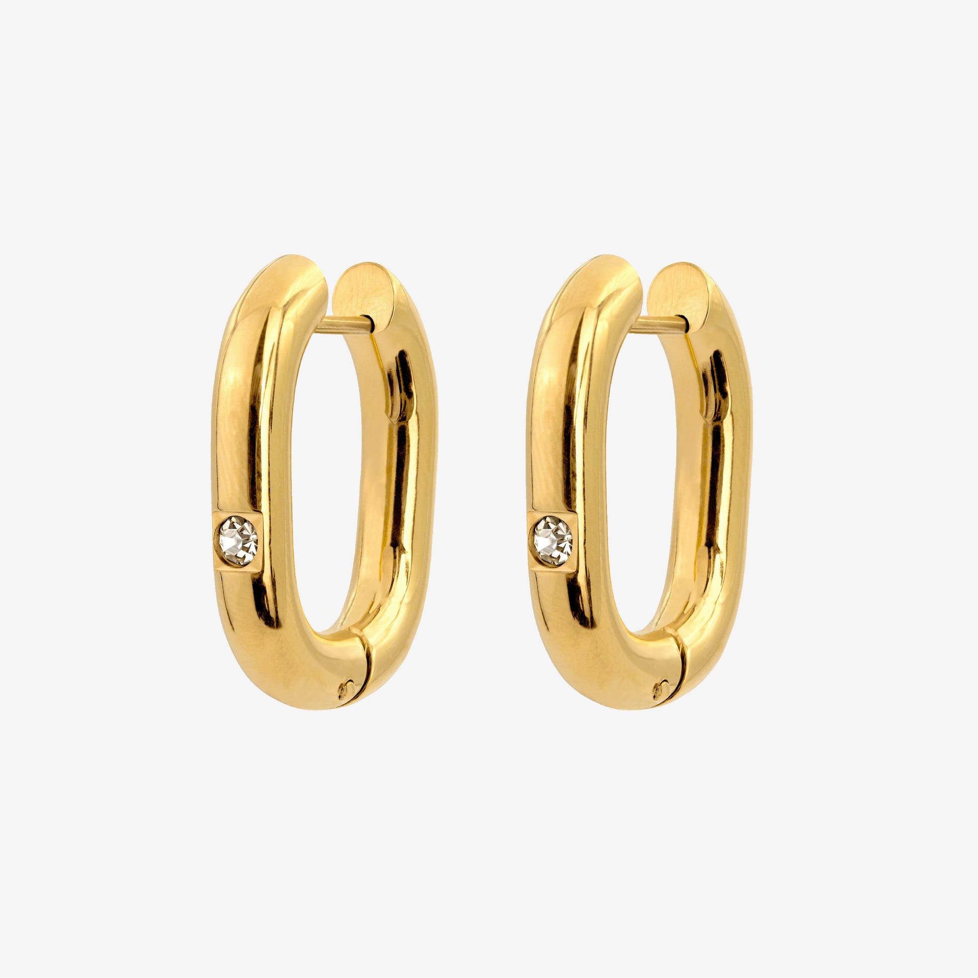 Sparkle Oval Hoops Medium Gold