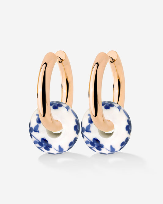 Chunky Flower Tile Hoop Set Medium Roségold