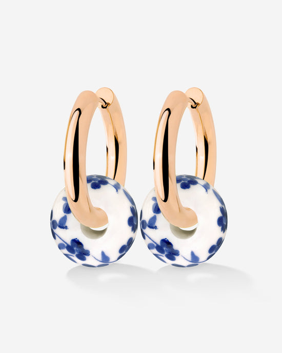 Chunky Flower Tile Hoop Set Medium Roségold