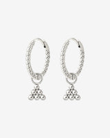 Tiny Beads Twisted Hoop Set Small Silber