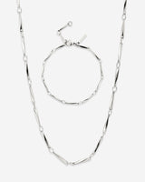 Curved Links Bundle Silber
