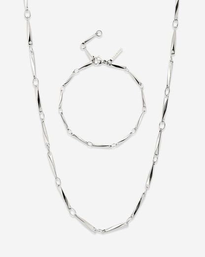 Curved Links Bundle Silber