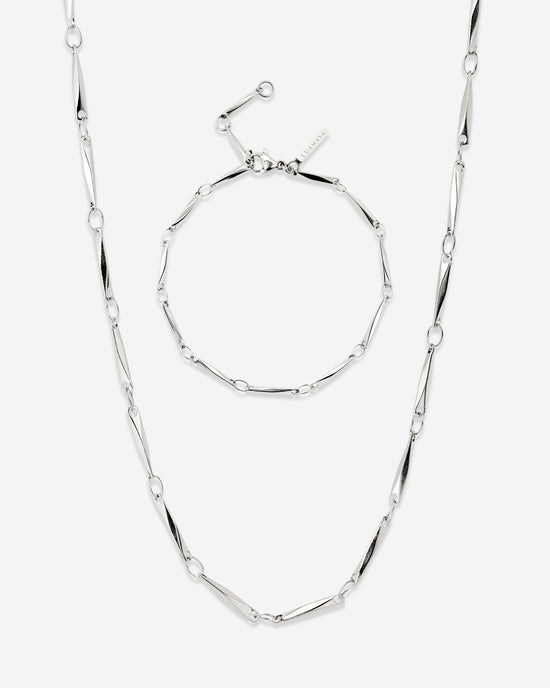 Curved Links Bundle Silber