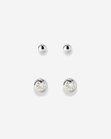 Delicate Gleam Stud Bundle Silber