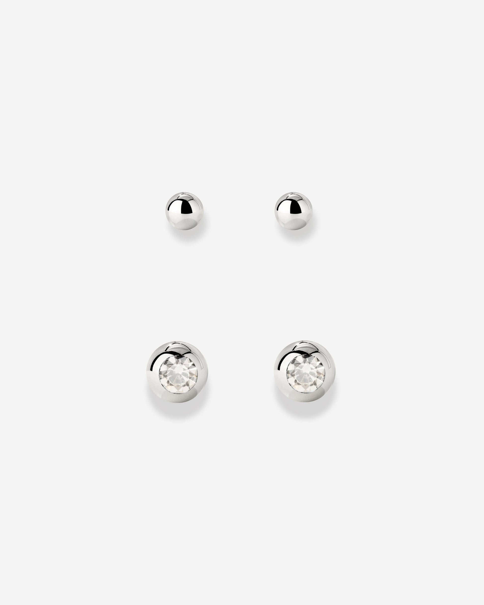 Delicate Gleam Stud Bundle Silber