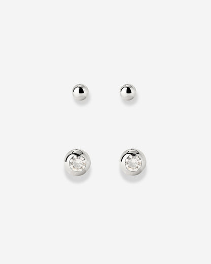 Delicate Gleam Stud Bundle Silber