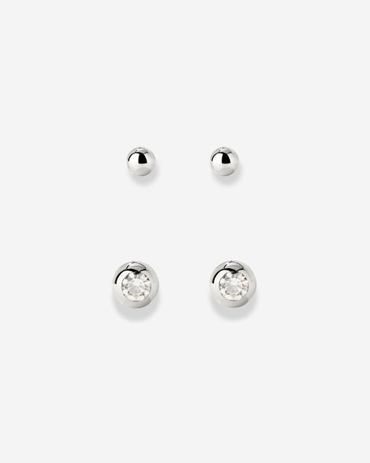Delicate Gleam Stud Bundle Silber